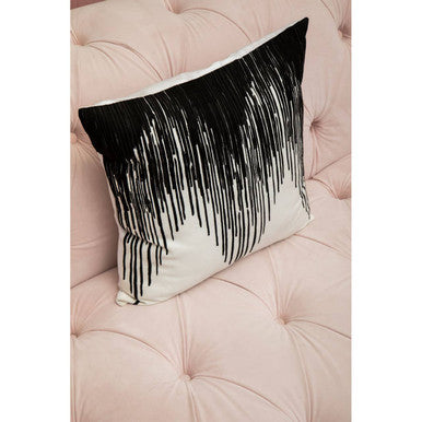Bosie Ozella Black and White Embroidered Cushion