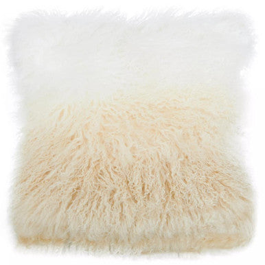 Bosie Mongolian Fur Natural Ombre Square Cushion