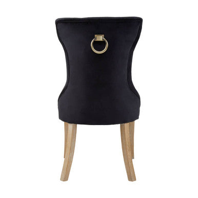 Kensington Townhouse Black Buttoned Dining Chair