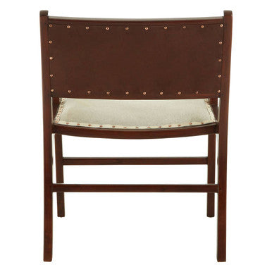 Kendari Leather Teak Wood Dining Chair