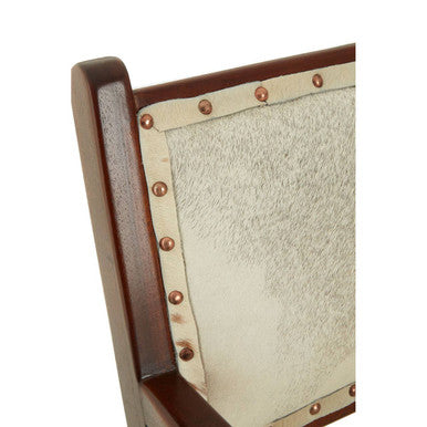 Kendari Leather Teak Wood Dining Chair