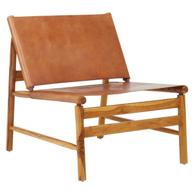 TEAK & LEATHER DINIG CHAIR① Kendari Teak Wood Chair with Brown Plain Leather – Roma Home