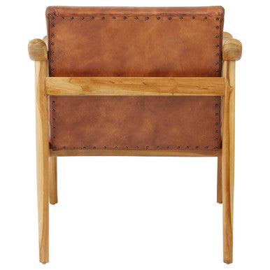 Kendari Chair With Brown Plain Leather