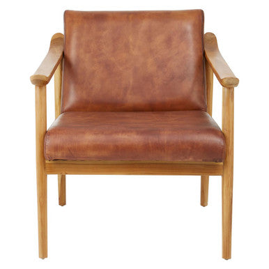 Kendari Chair With Brown Plain Leather