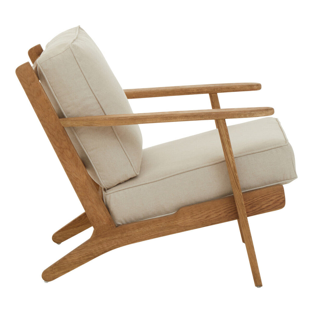 Hector Natural Linen and Oak Armchair