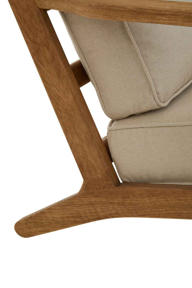 Hector Natural Linen and Oak Armchair