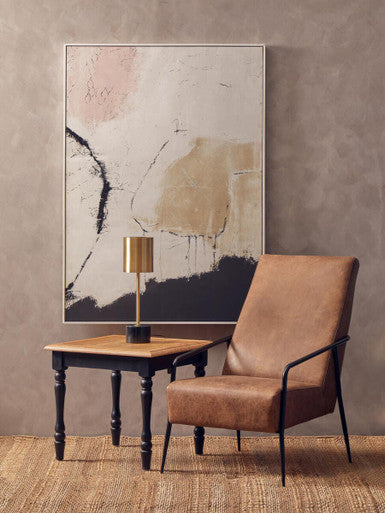 Hoxton Brown Leather Chair with Tapered Back