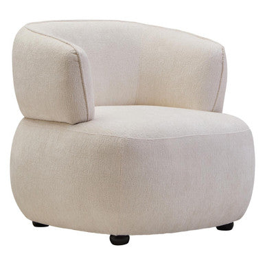 Dasha Textured Chenille Effect Ivory Curve Chair