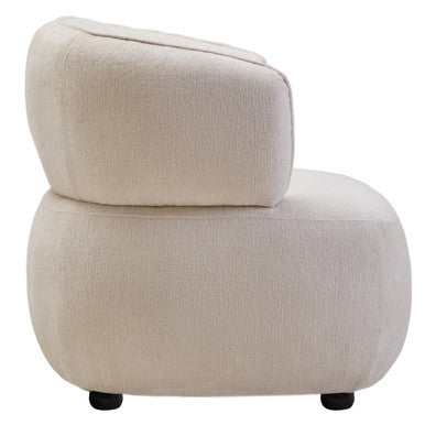 Dasha Textured Chenille Effect Ivory Curve Chair