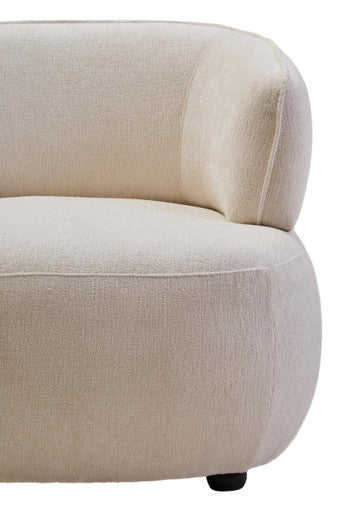 Dasha Textured Chenille Effect Ivory Curve Chair