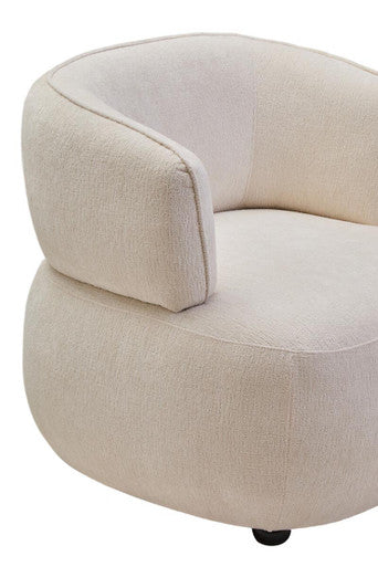 Dasha Textured Chenille Effect Ivory Curve Chair