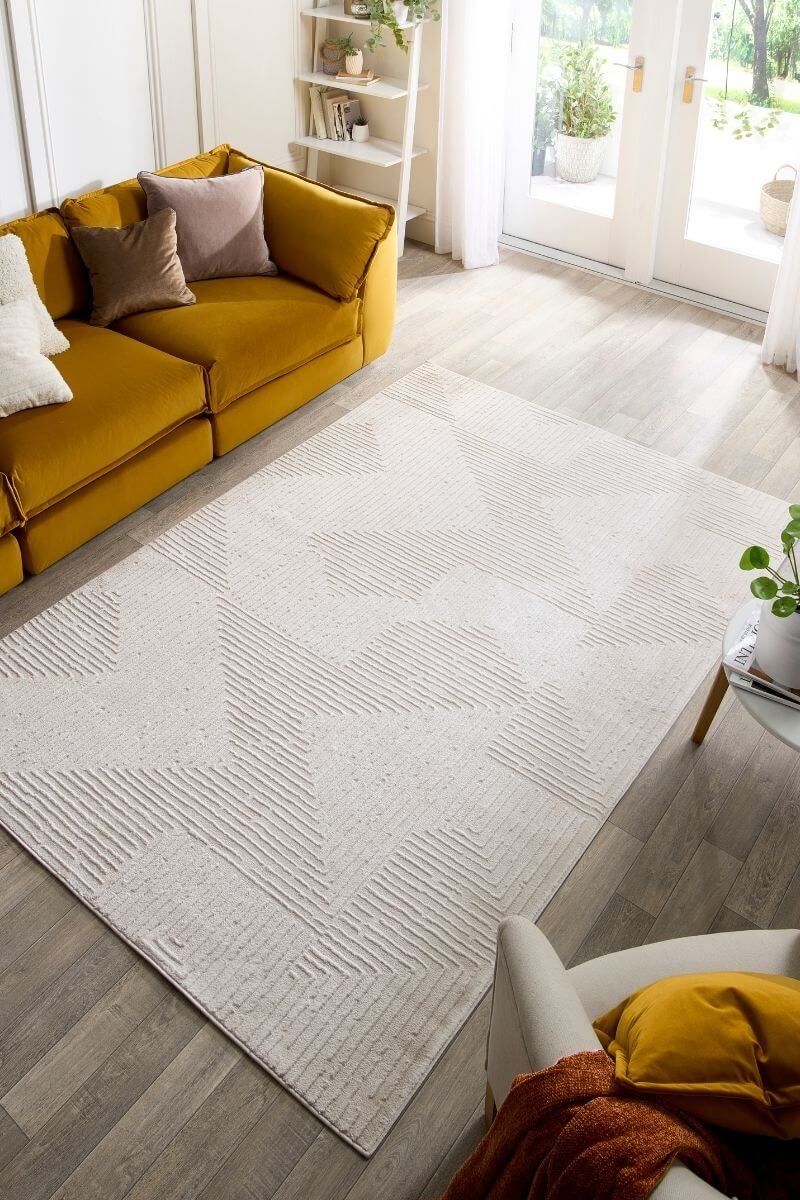 Abstract Geometric Rug – Cream Shades