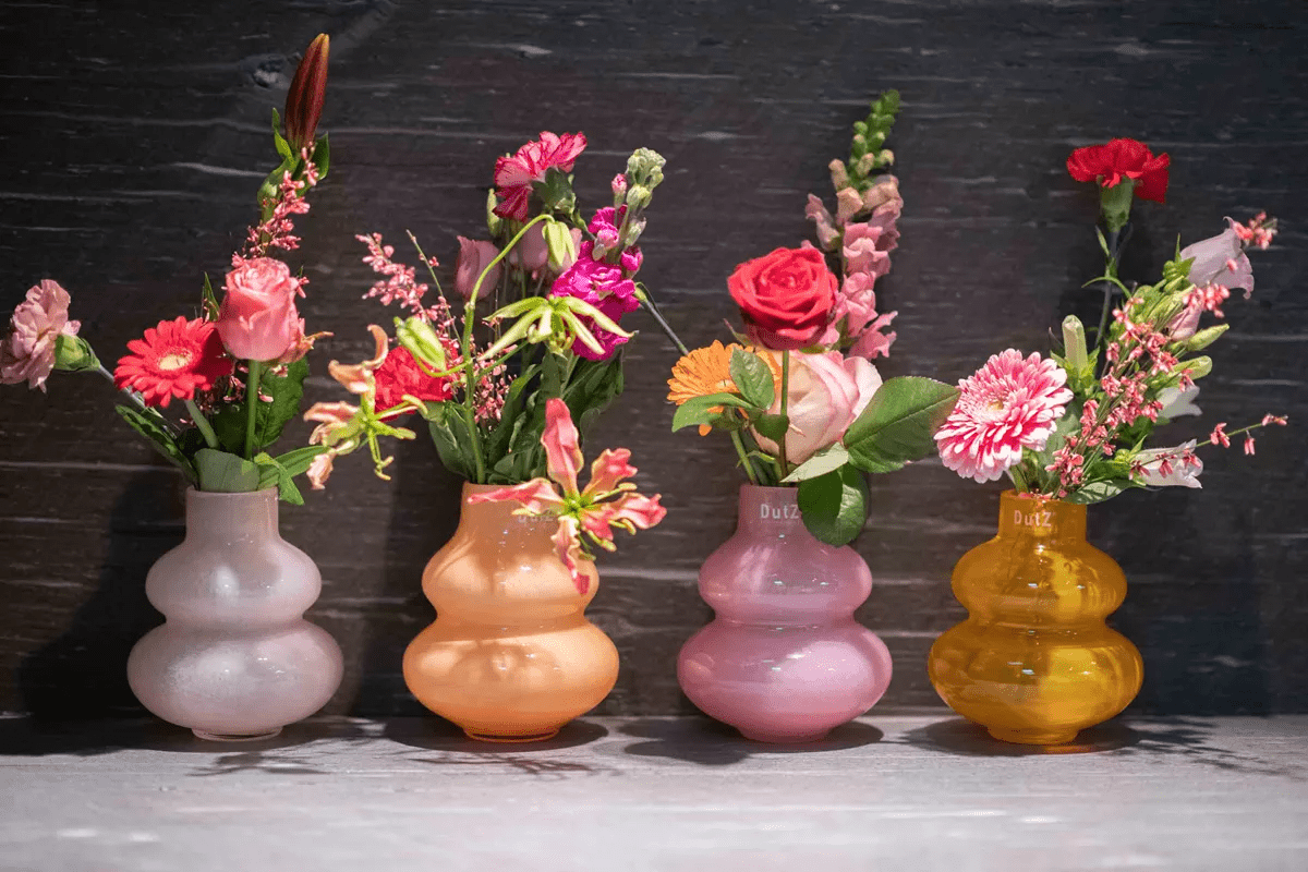 VASE SKRZYSZOW S- H16 D14 cm - TAUPE