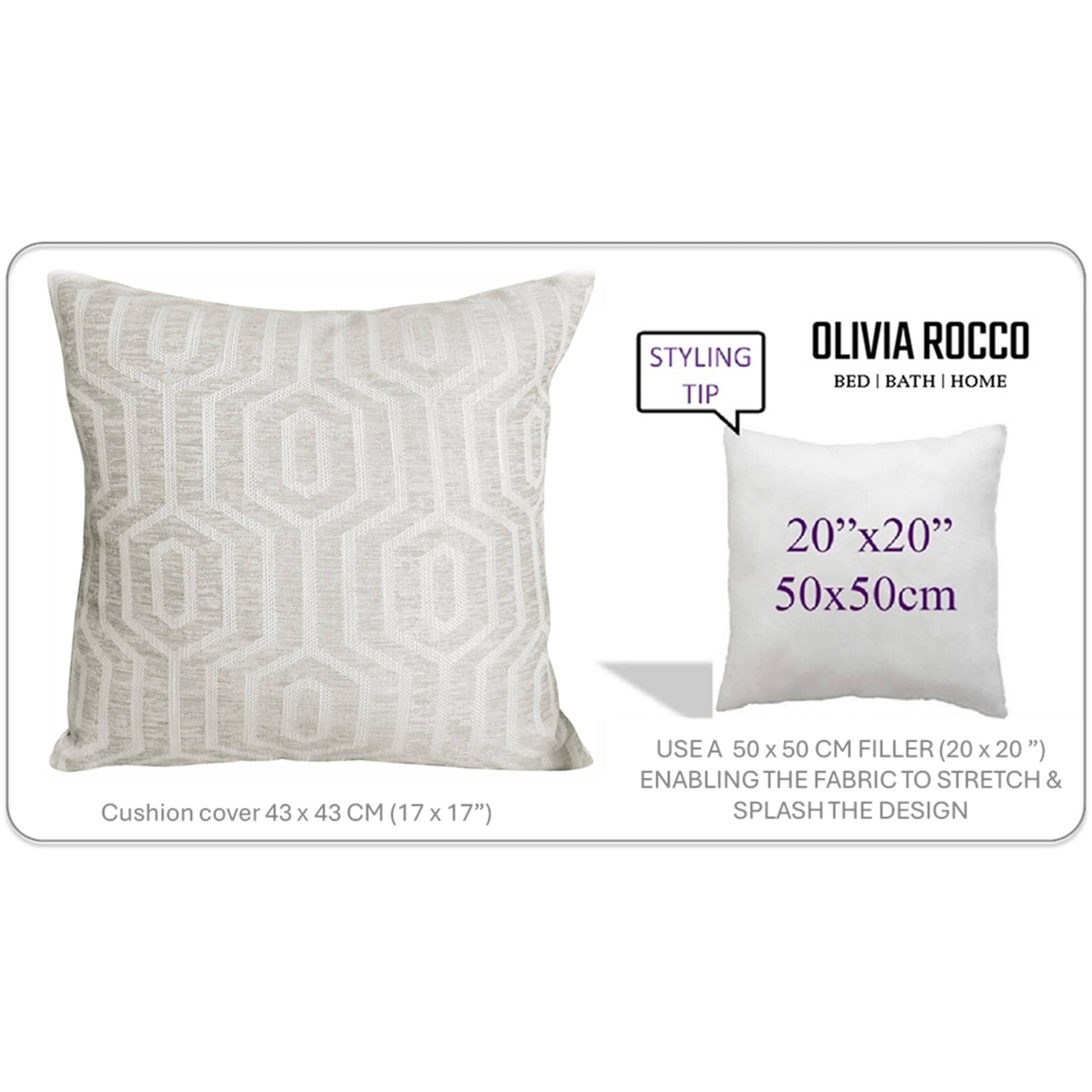 Paris Cushion Covers 2 Pack Modern Natural Decorative Square Scatter Cushions with Invisible Zipper for Sofa & Bed by OLIVIA ROCCO