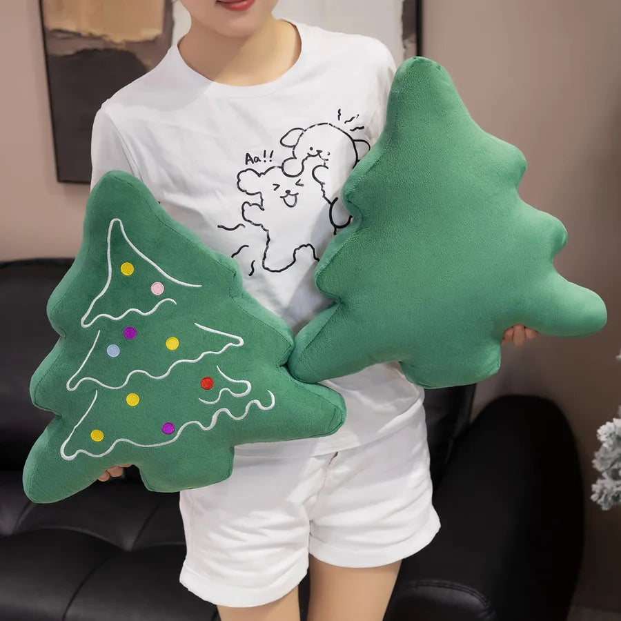 Christmas Decorative Cushion Santa Claus Toy Apple Peaceful Fruit Christmas wreath Cushion Gingerbread Man Cartoon Style