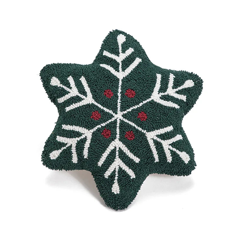 Christmas Trim Embroidered Velvet Pillow Cover Office Chair Cushion Bedroom Bedside Pillow New Arrival Festive Christmas Style