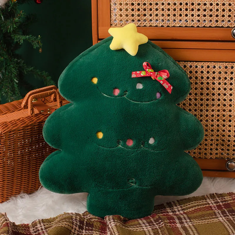 Christmas Decorative Cushion Santa Claus Toy Apple Peaceful Fruit Christmas wreath Cushion Gingerbread Man Cartoon Style