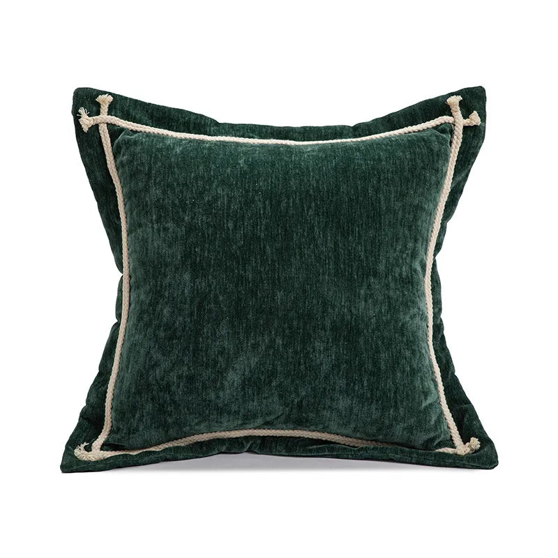 Christmas Trim Embroidered Velvet Pillow Cover Office Chair Cushion Bedroom Bedside Pillow New Arrival Festive Christmas Style