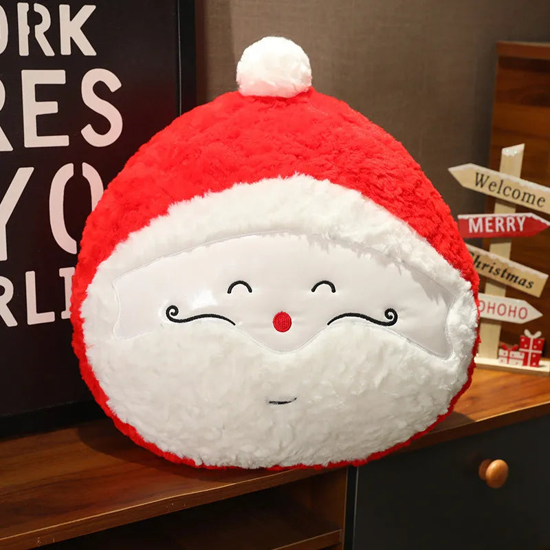 Christmas Decorative Cushion Santa Claus Toy Apple Peaceful Fruit Christmas wreath Cushion Gingerbread Man Cartoon Style