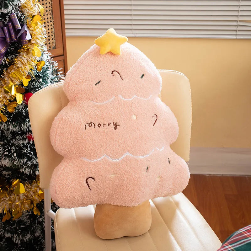 Christmas Decorative Cushion Santa Claus Toy Apple Peaceful Fruit Christmas wreath Cushion Gingerbread Man Cartoon Style