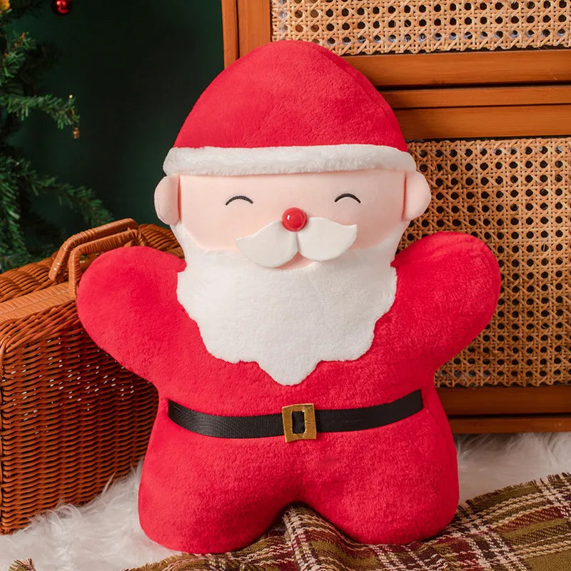 Christmas Decorative Cushion Santa Claus Toy Apple Peaceful Fruit Christmas wreath Cushion Gingerbread Man Cartoon Style