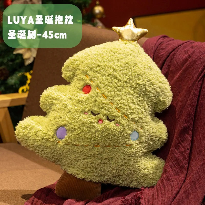 Christmas Decorative Cushion Santa Claus Toy Apple Peaceful Fruit Christmas wreath Cushion Gingerbread Man Cartoon Style