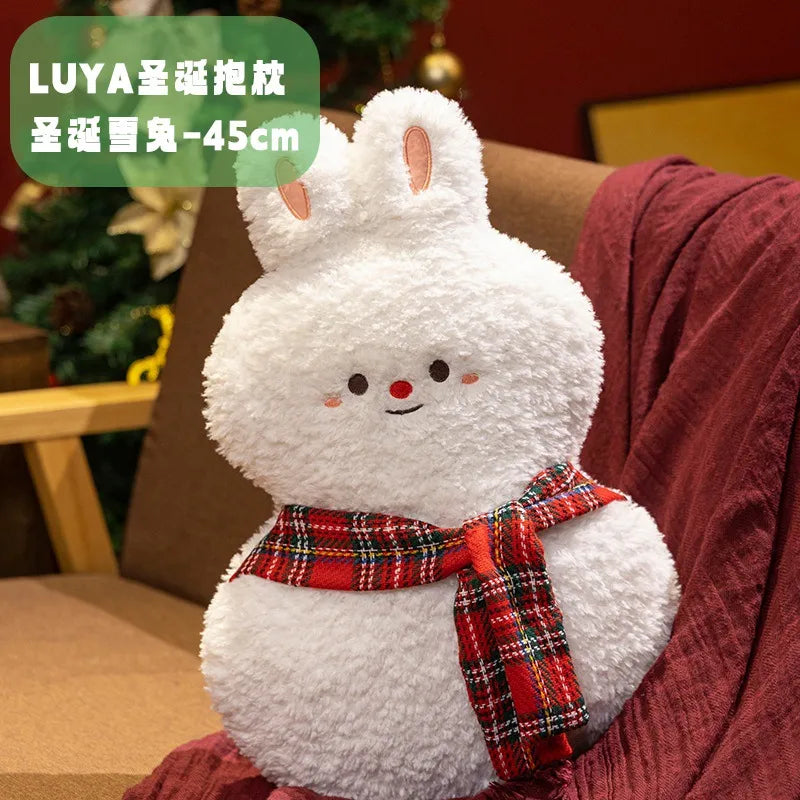 Christmas Decorative Cushion Santa Claus Toy Apple Peaceful Fruit Christmas wreath Cushion Gingerbread Man Cartoon Style