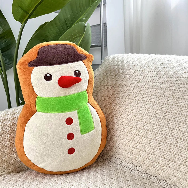 Christmas Decorative Cushion Santa Claus Toy Apple Peaceful Fruit Christmas wreath Cushion Gingerbread Man Cartoon Style