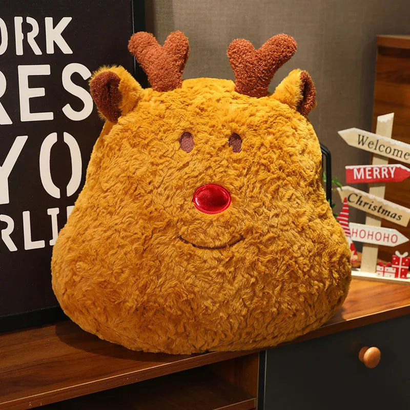 Christmas Decorative Cushion Santa Claus Toy Apple Peaceful Fruit Christmas wreath Cushion Gingerbread Man Cartoon Style