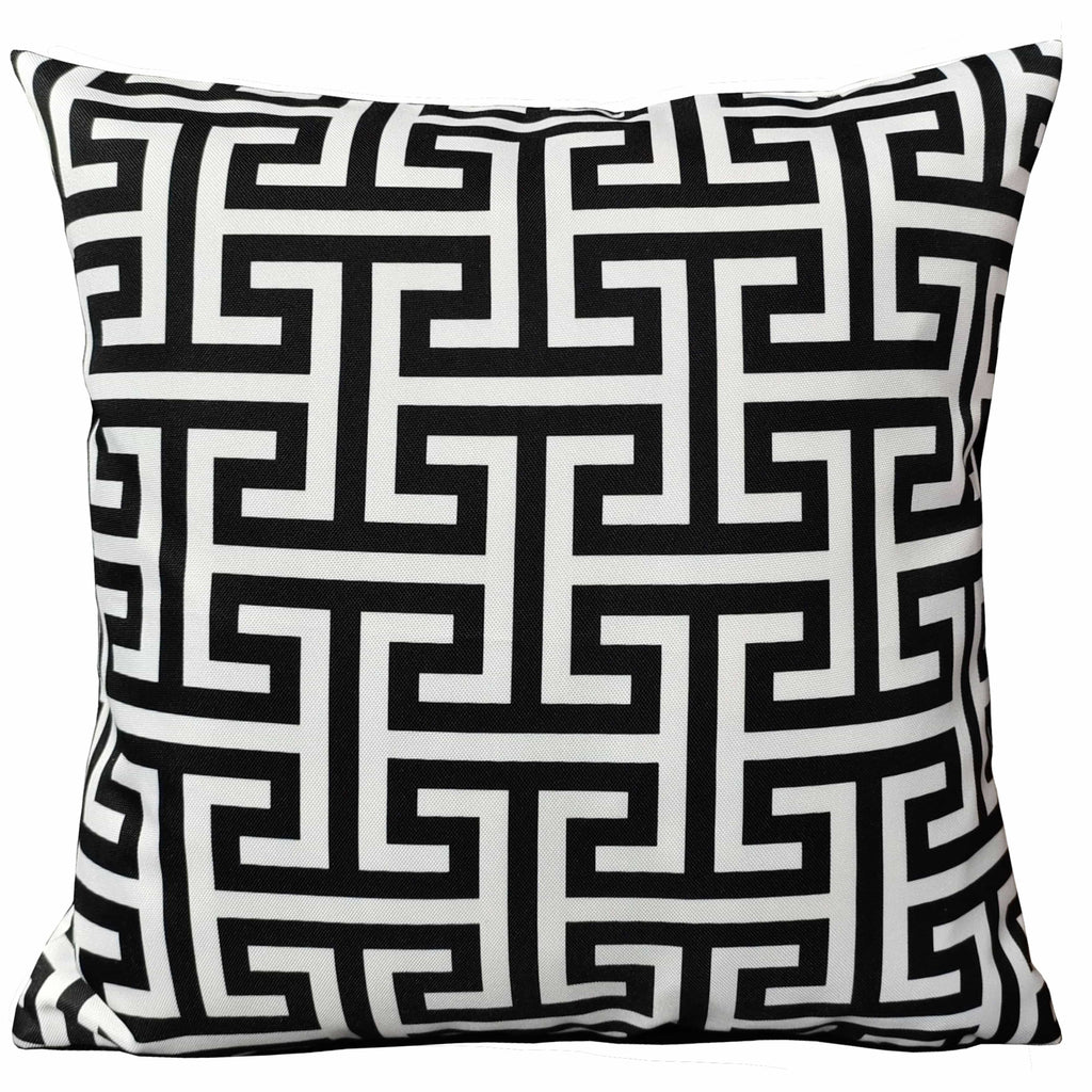 Waterproof Breathable Milano Black Hollowfibre Filled Cushions 43x43cm for Outdoor Garden Bench Sofa or Indoor Use by OLIVIA ROCCO