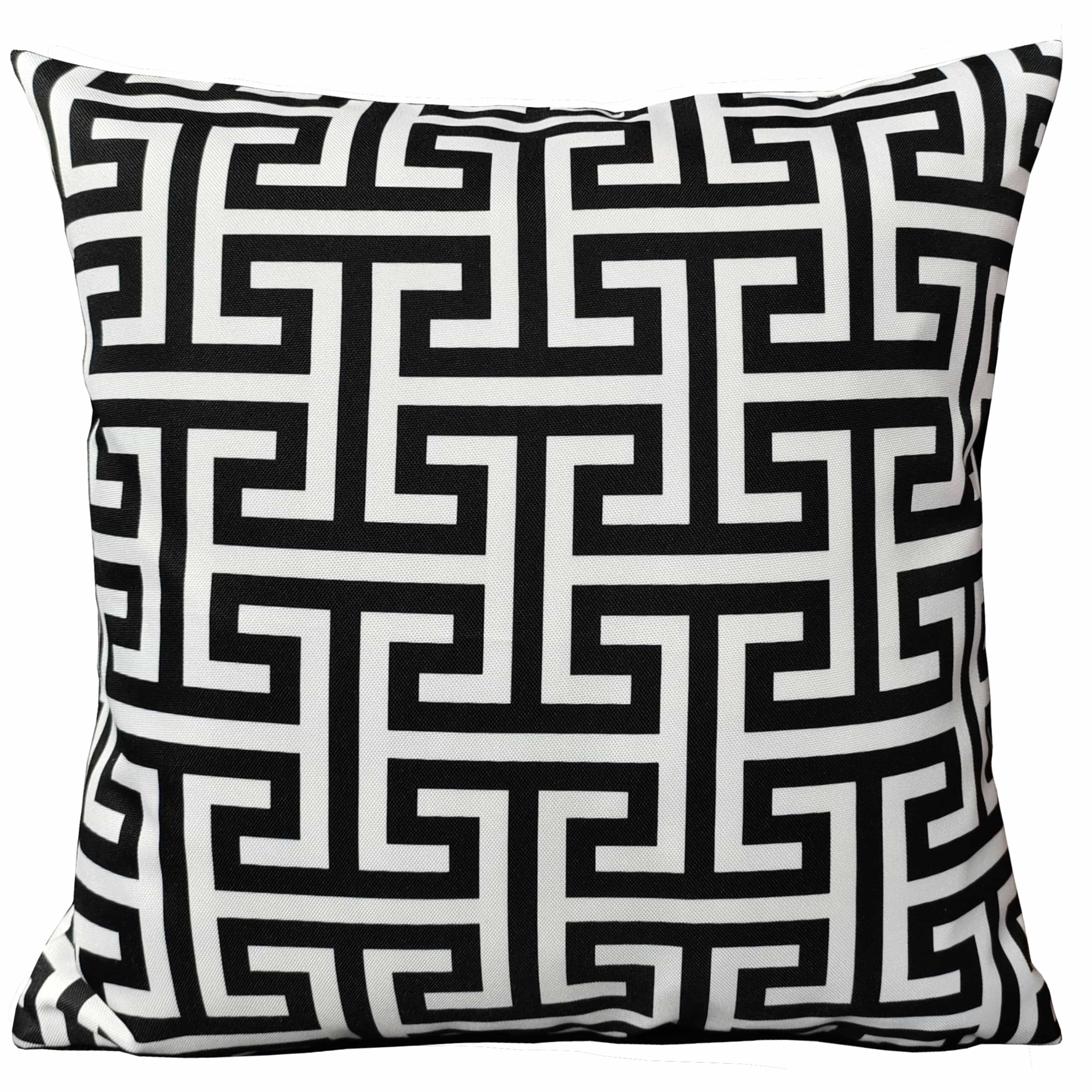 Waterproof Breathable Milano Black Hollowfibre Filled Cushions 43x43cm for Outdoor Garden Bench Sofa or Indoor Use by OLIVIA ROCCO